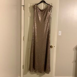 Champagne Sequined Bridesmaid Dress